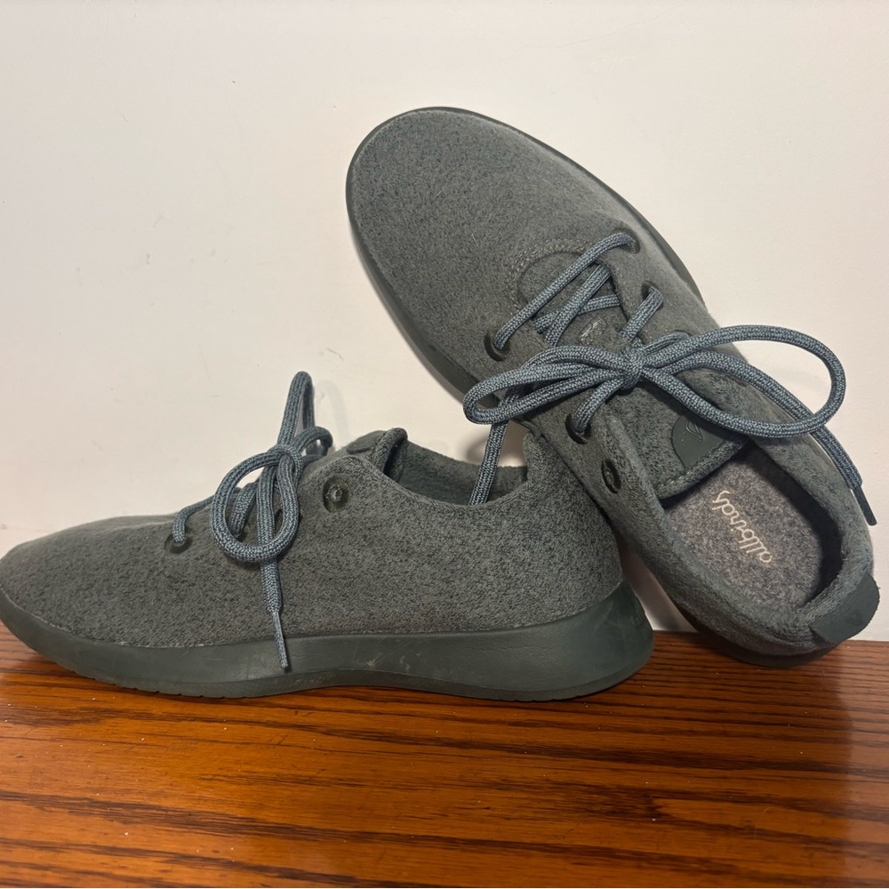 Allbirds Green/Grey Wool Runners with Slate Laces